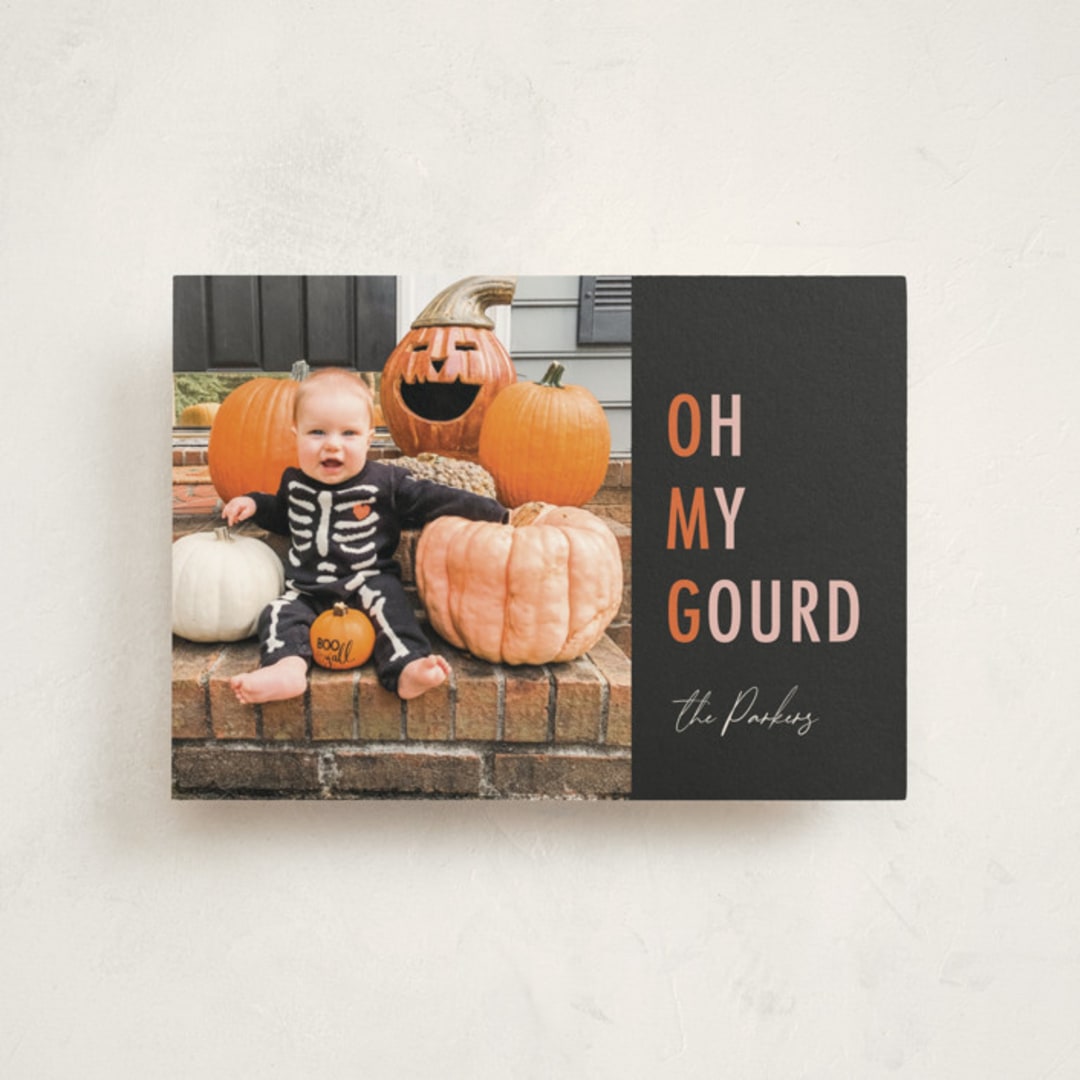 "Oh My Gourd" - Halloween Cards in Pumpkin by Dawn Pope - Front