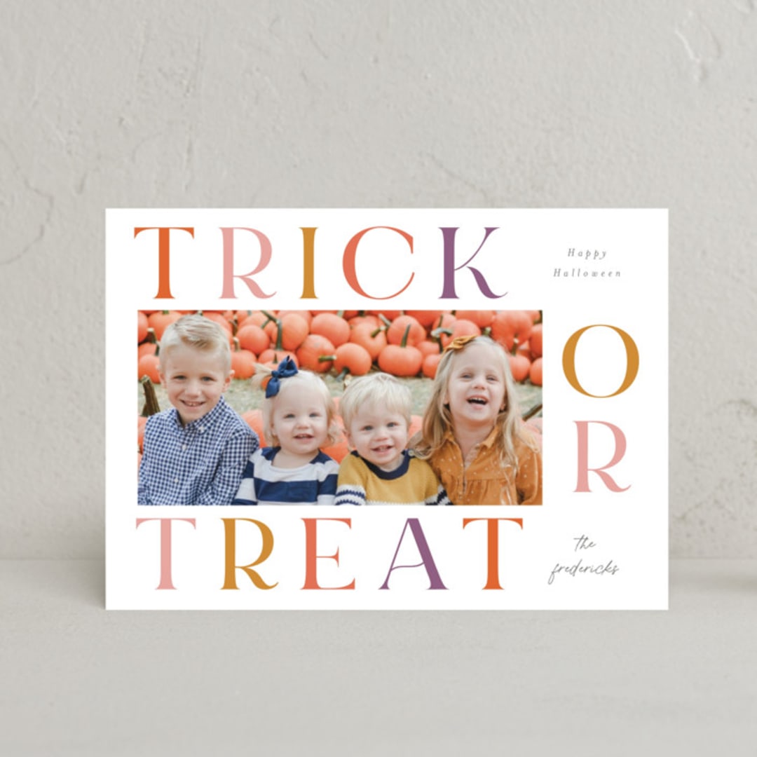 "Bold Trick or Treat" - Halloween Cards in Candy Bucket by Jackie Crawford - Front