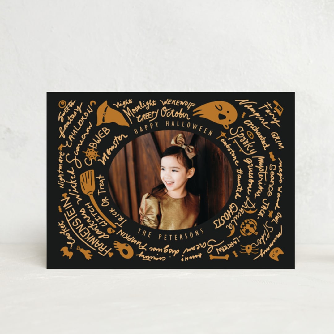 "Spell Circle" - Halloween Cards in Jack O Lantern by Ghia Designs - Front