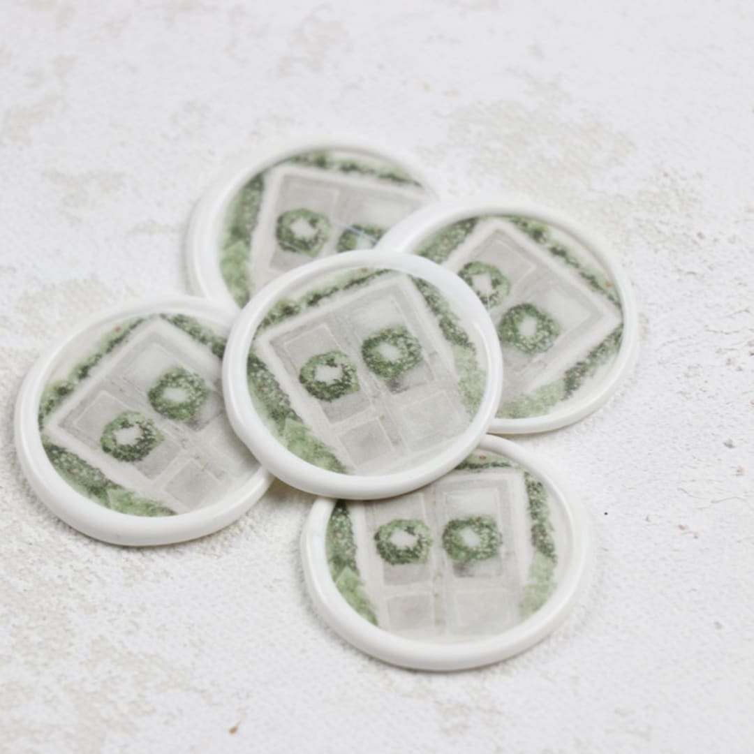 Green Christmas Wreath Wax Seals | Set of 50