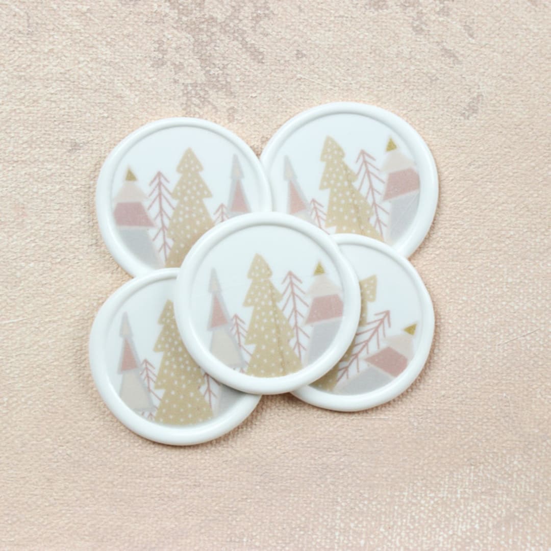 Pink Christmas Tree Wax Seals | Set of 50