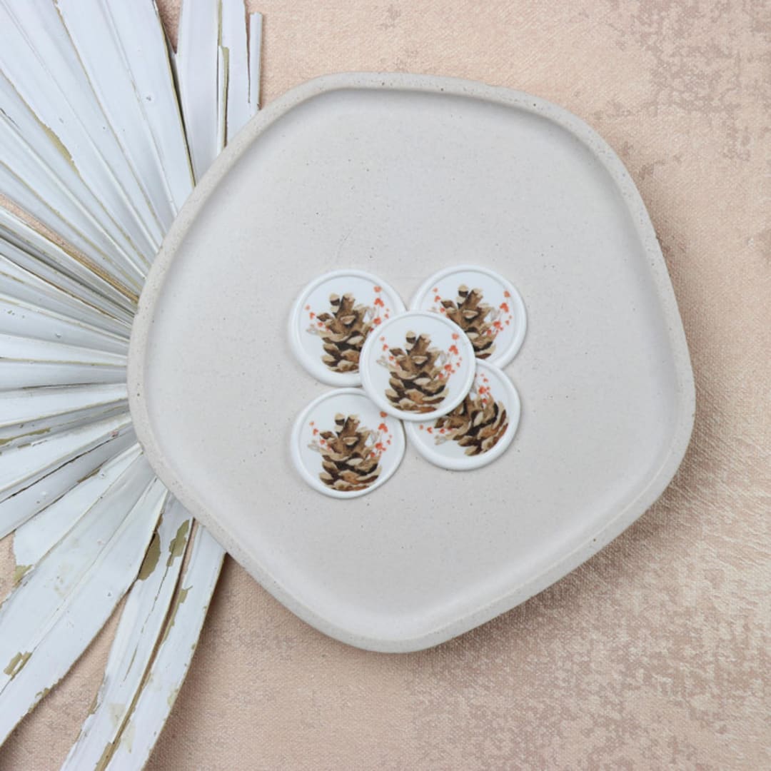 Pinecone with Berries Wax Seals | Set of 50