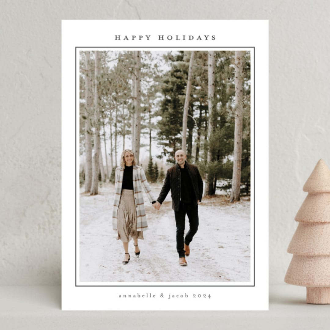 "Minimalist Frame" - Holiday Cards in Snow by Nicole Walsh - Front