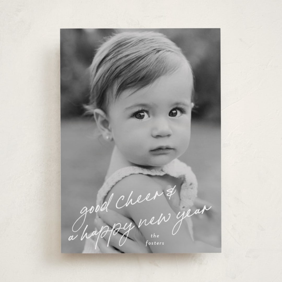 "Scrawled" - Holiday Cards in Icicle by Julia Hall - Front