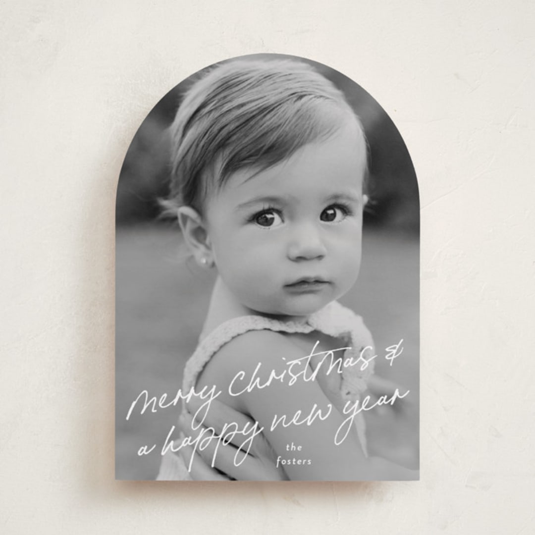 "Scrawled" - Holiday Cards in Icicle by Julia Hall - Front