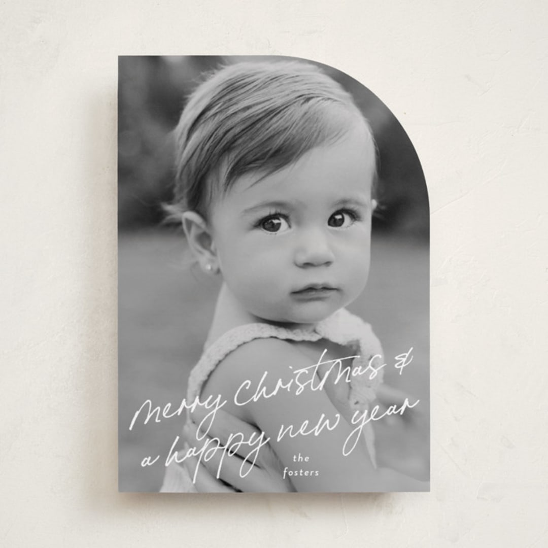 "Scrawled" - Holiday Cards in Icicle by Julia Hall - Front