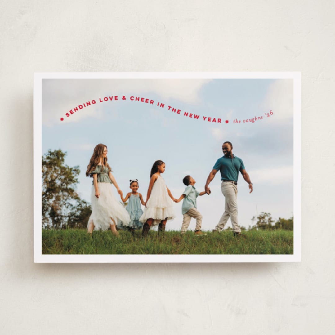 "Simple Twist" - Holiday Cards in Poinsettia by Erica Krystek - Front