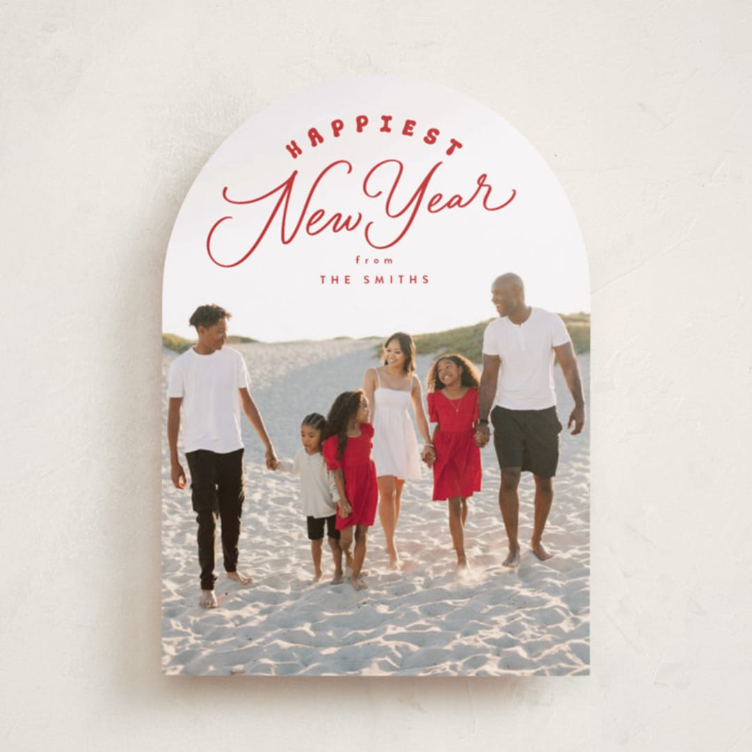 "Paisley" - Holiday Cards in Candied Apple by Everett Paper Goods - Front