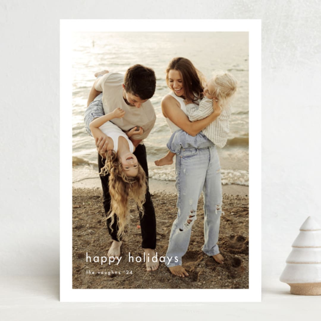 "Minimalist Border" - Holiday Cards in Cotton by Stacey Meacham - Front