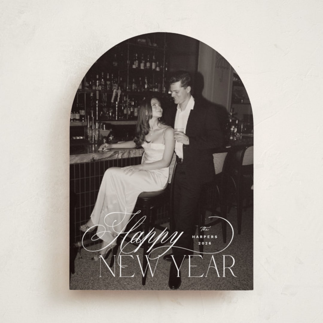 "Holiday in Type" - Holiday Cards in Snow by Design Lotus - Front