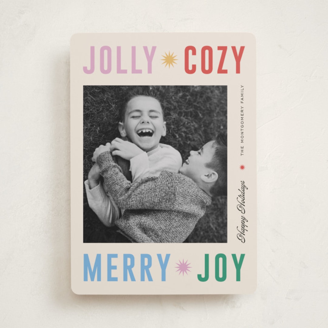 "Peace Poster" - Holiday Cards in Sparkler by Pixel and Hank - Front