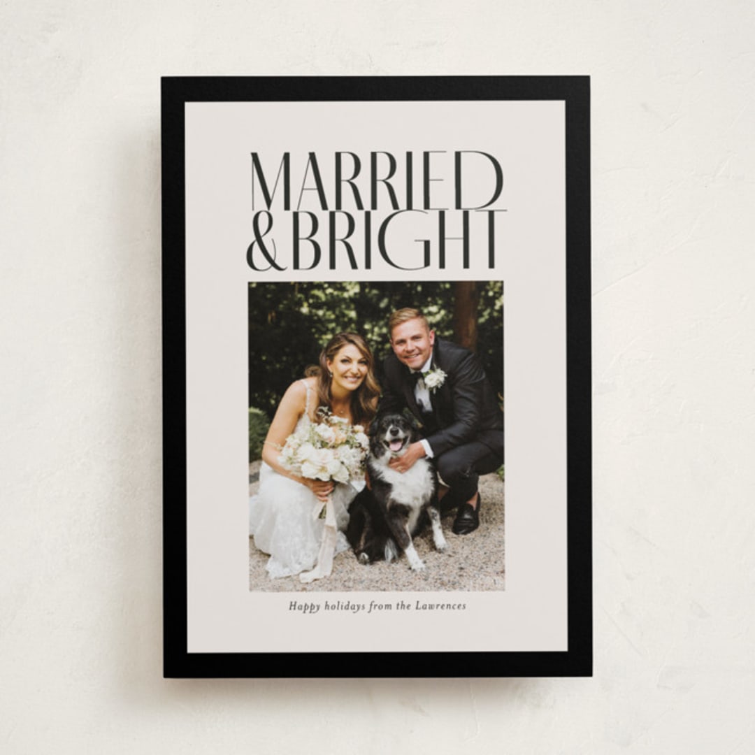 "Married & Bright" - Holiday Cards in Ink by Ekko Studio - Front