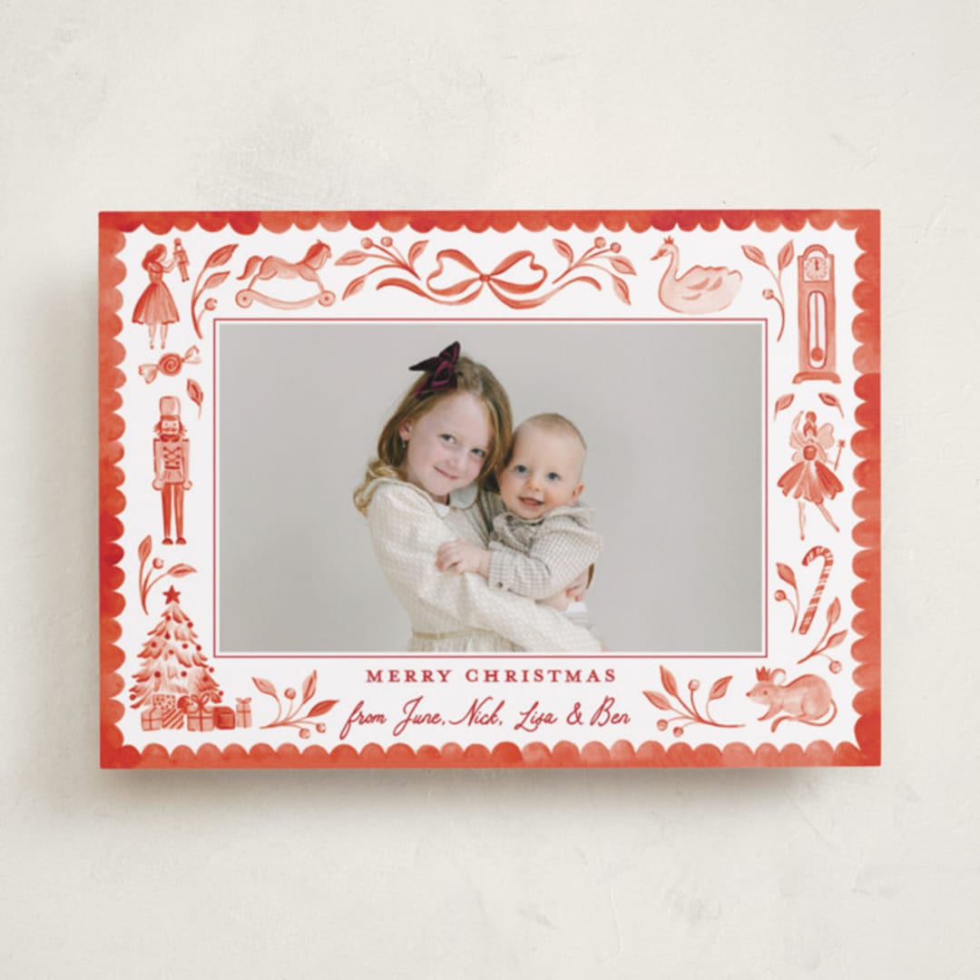 "The Nutcracker" - Holiday Cards in Red Ribbon by Sarah Knight - Front