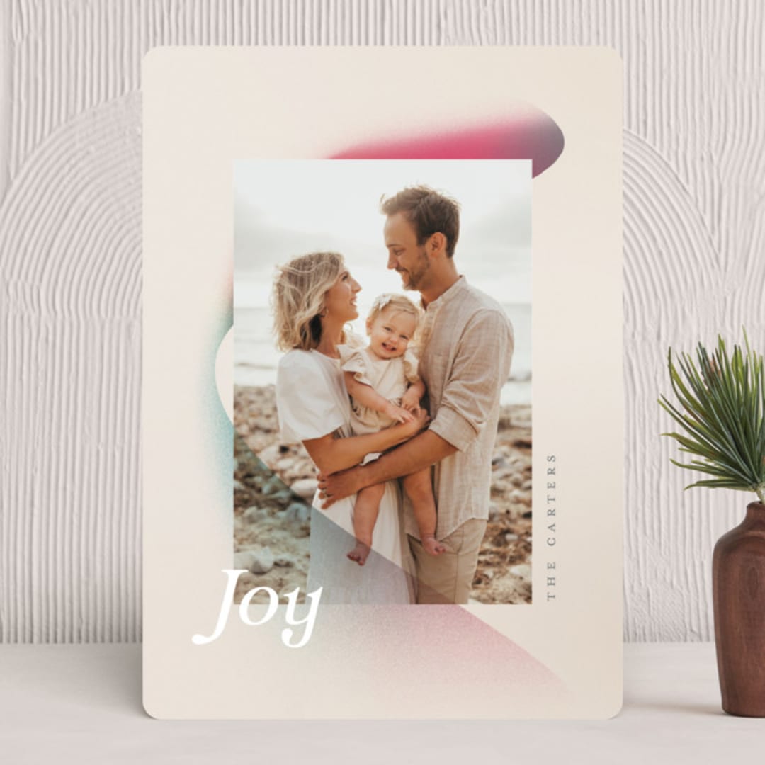 "drift" - Holiday Cards in Berry by GeekInk Design - Front