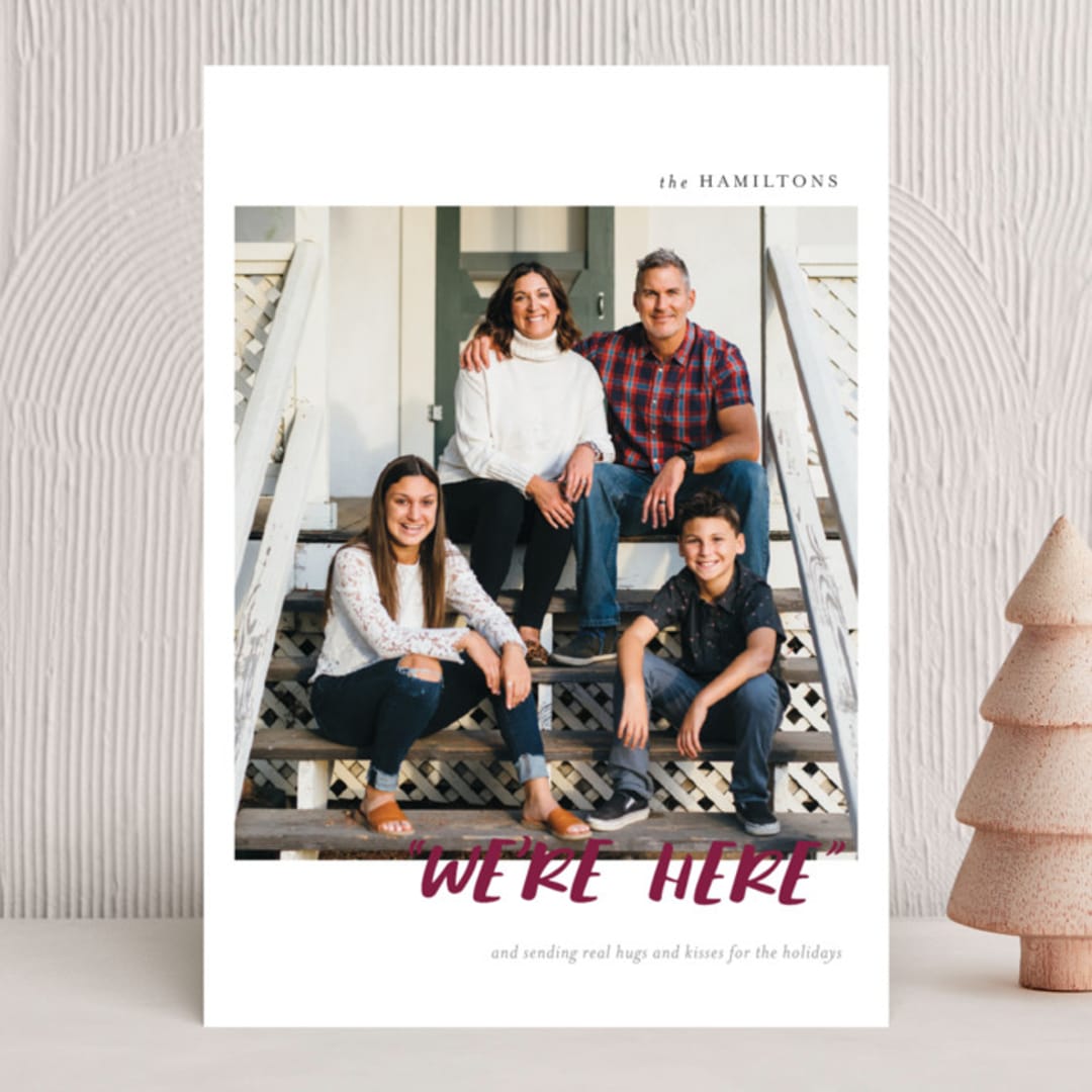 "conversational design" - Holiday Cards in Cranberry by amanda lawrence - Front