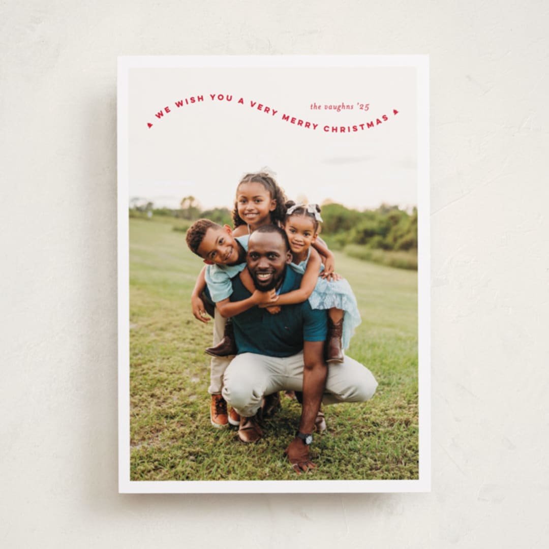 "Simple Twist" - Holiday Cards in Poinsettia by Erica Krystek - Front