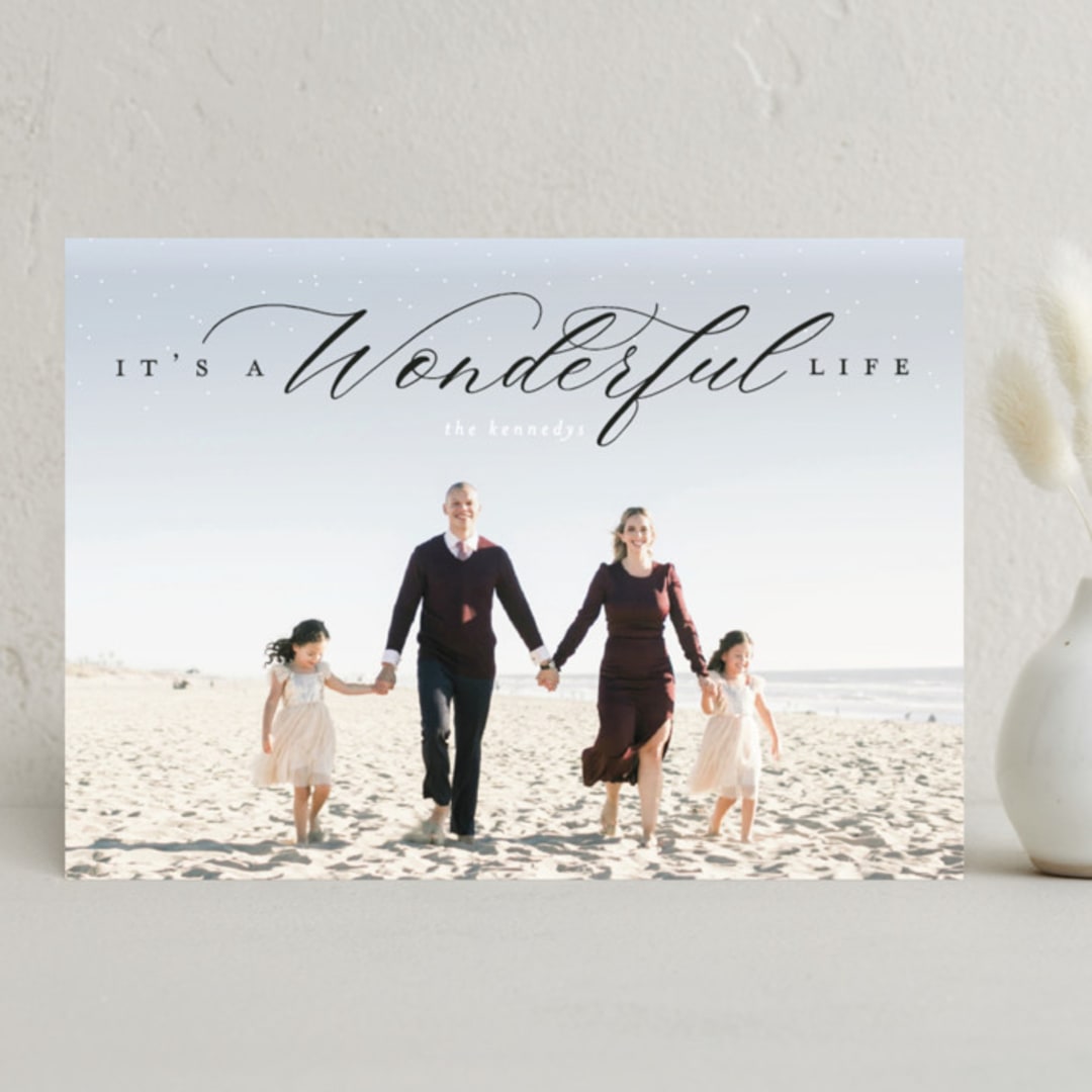 "It's A Wonderful Life" - Holiday Cards in Coal by Heather Cairl - Front