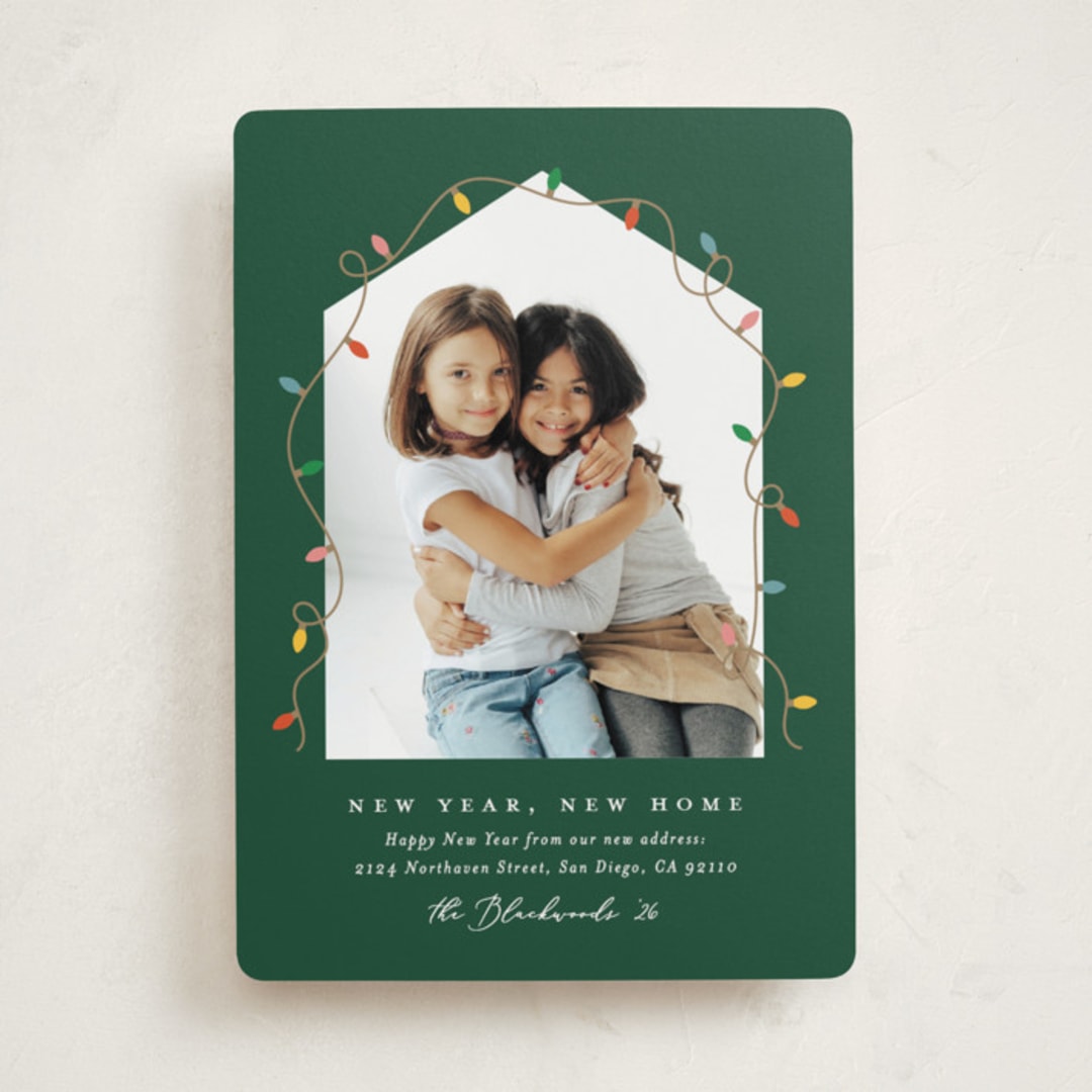 "Christmas Move" - Holiday Cards in Juniper by Erica Krystek - Front