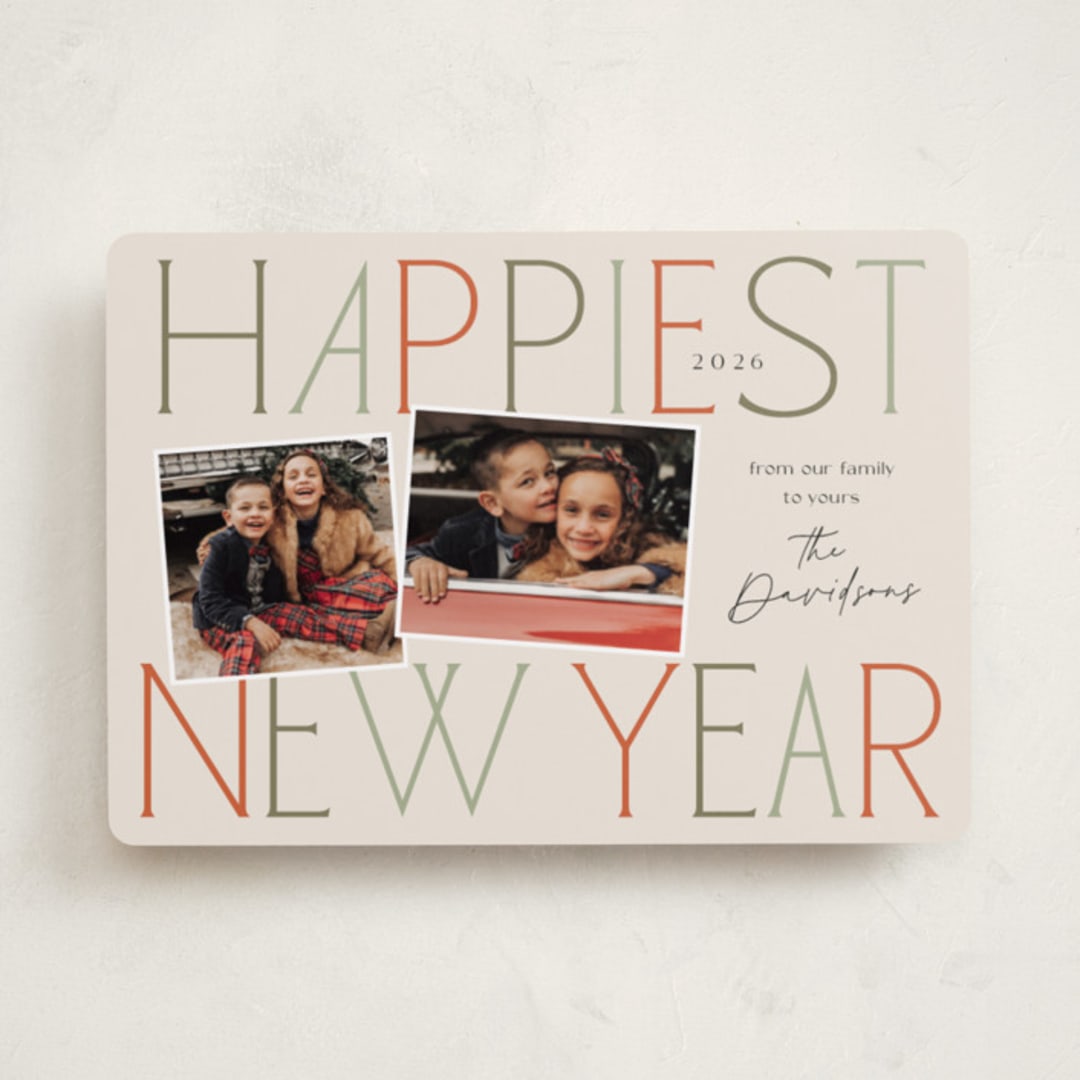 "Grand Greetings" - Holiday Cards in Pine Tree by Laura Hankins - Front