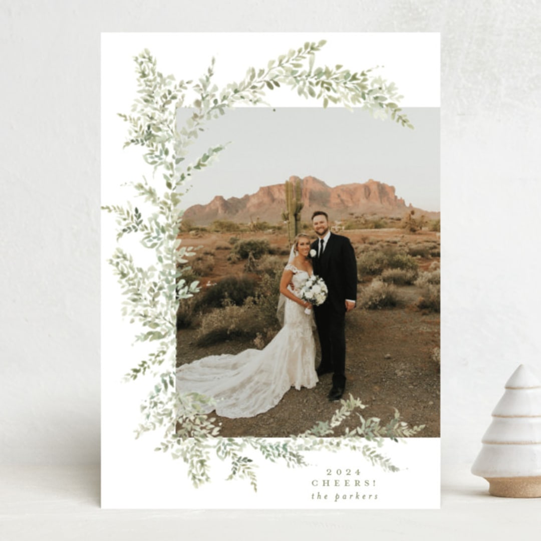 "joyful greenery" - Holiday Cards in Moss by Phrosné Barwood - Front