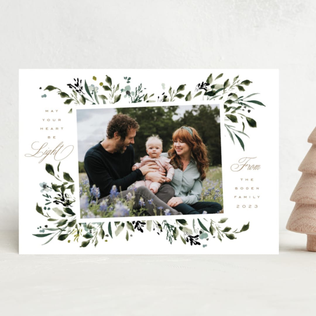 "Winter Foliage" - Holiday Cards in Wreath by Leah Bisch - Front