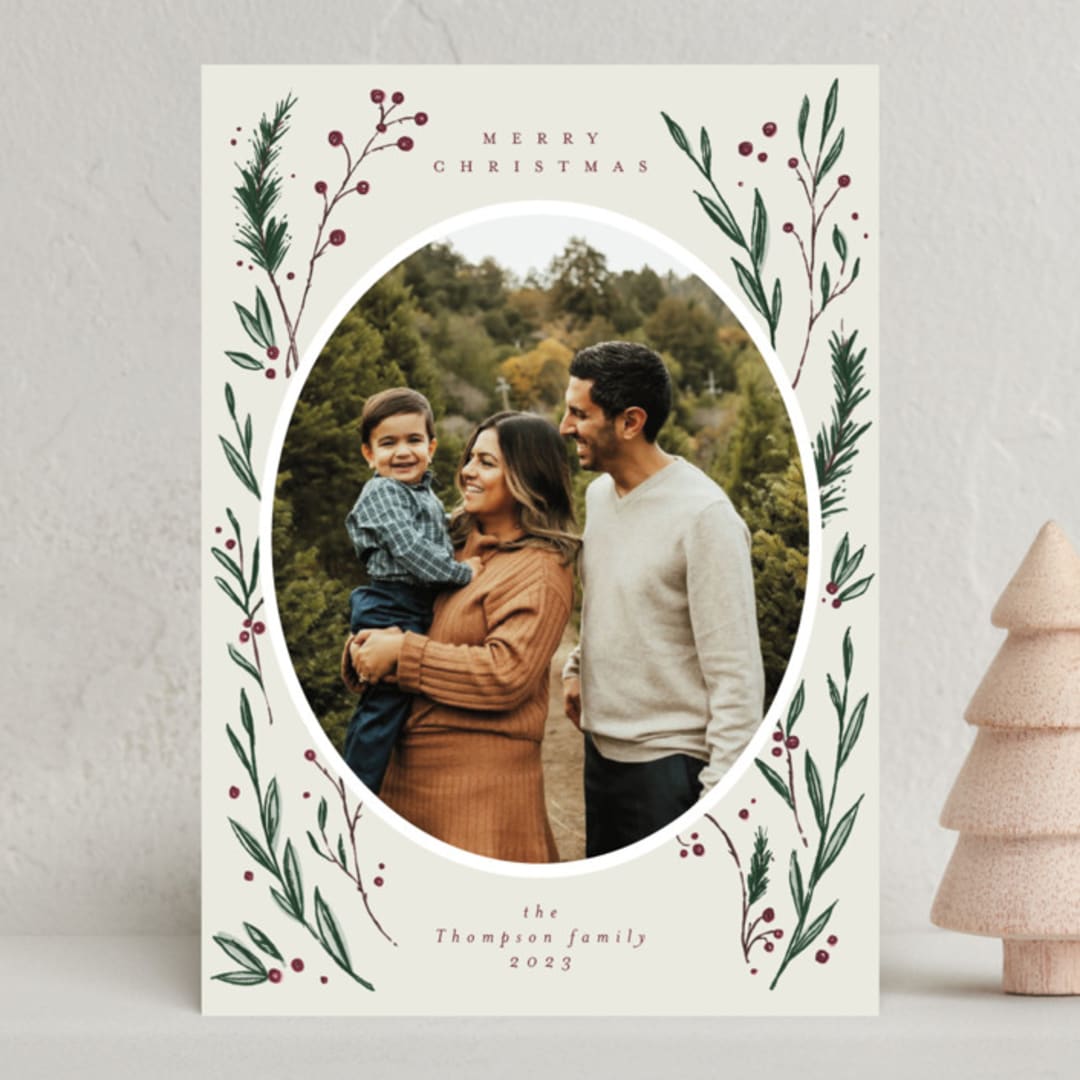 "Delicate Winter Frame" - Holiday Cards in Vanilla by Emily Sabol Goss - Front