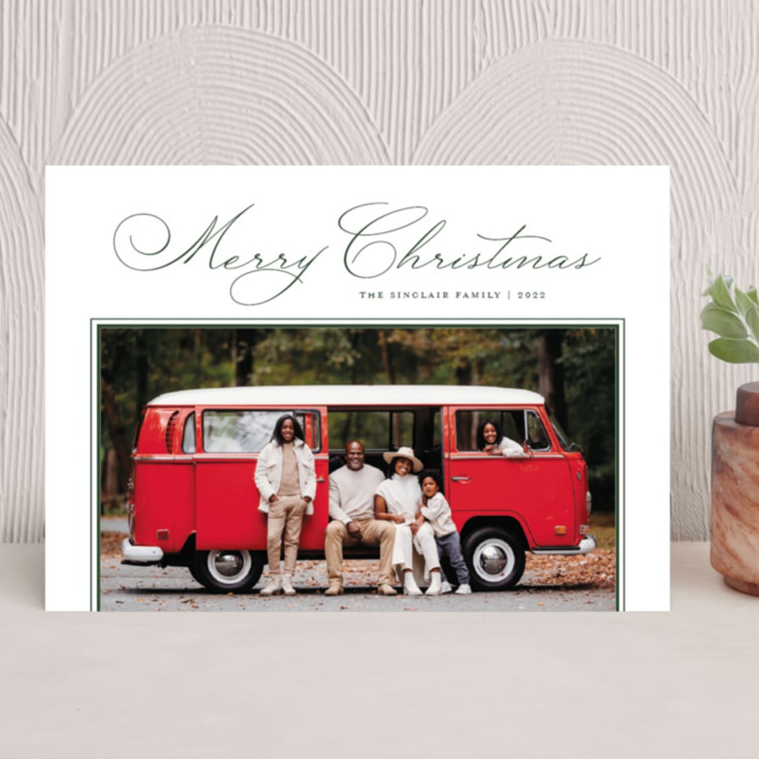 "Christmas Trim" - Holiday Cards in Pine by Annie Clark - Front