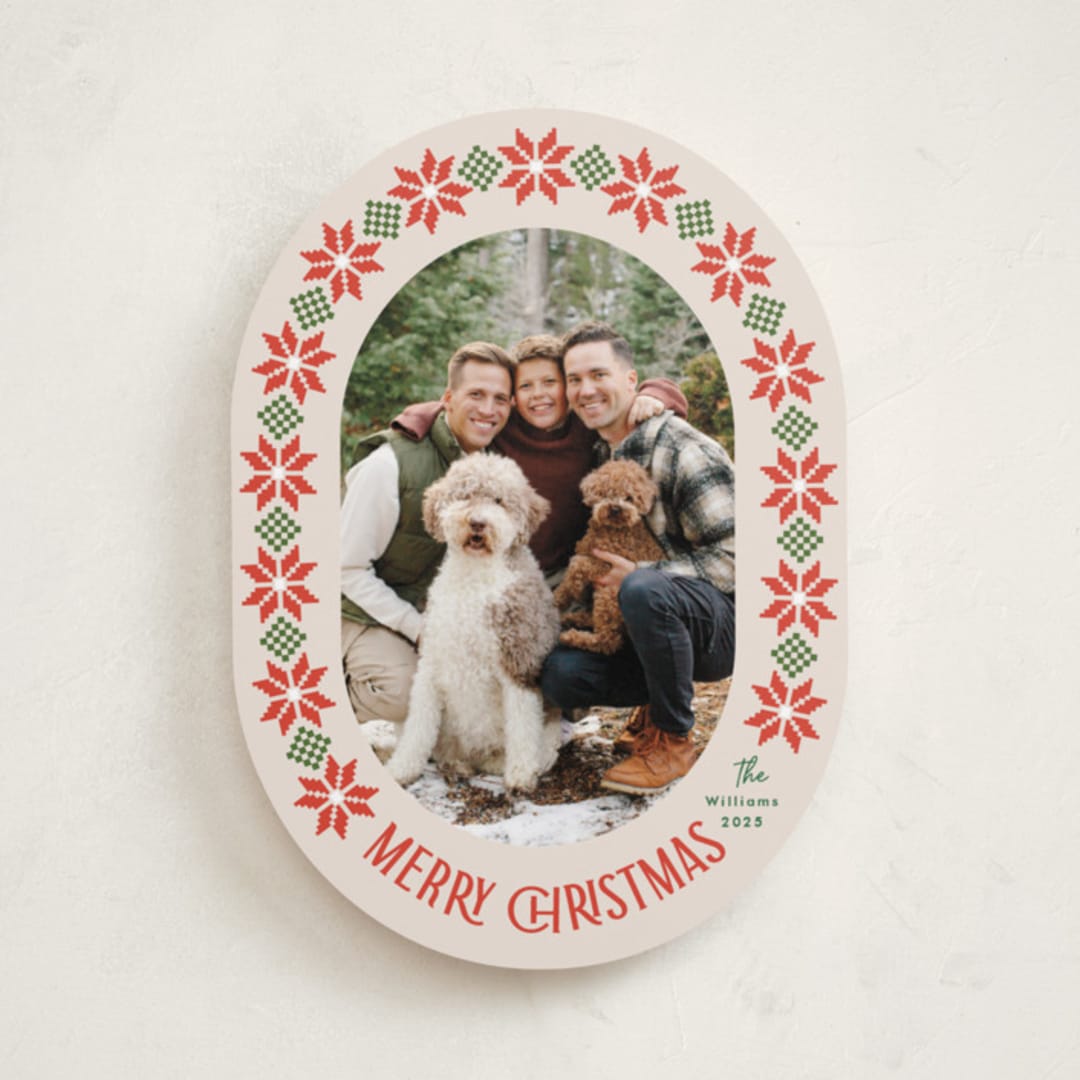 "Cozy Knit Christmas" - Holiday Cards in Linen by Karidy Walker - Front