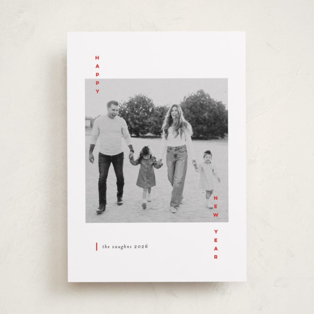 "Merry Holidays" - Holiday Cards in Poinsettia by Erica Krystek - Front