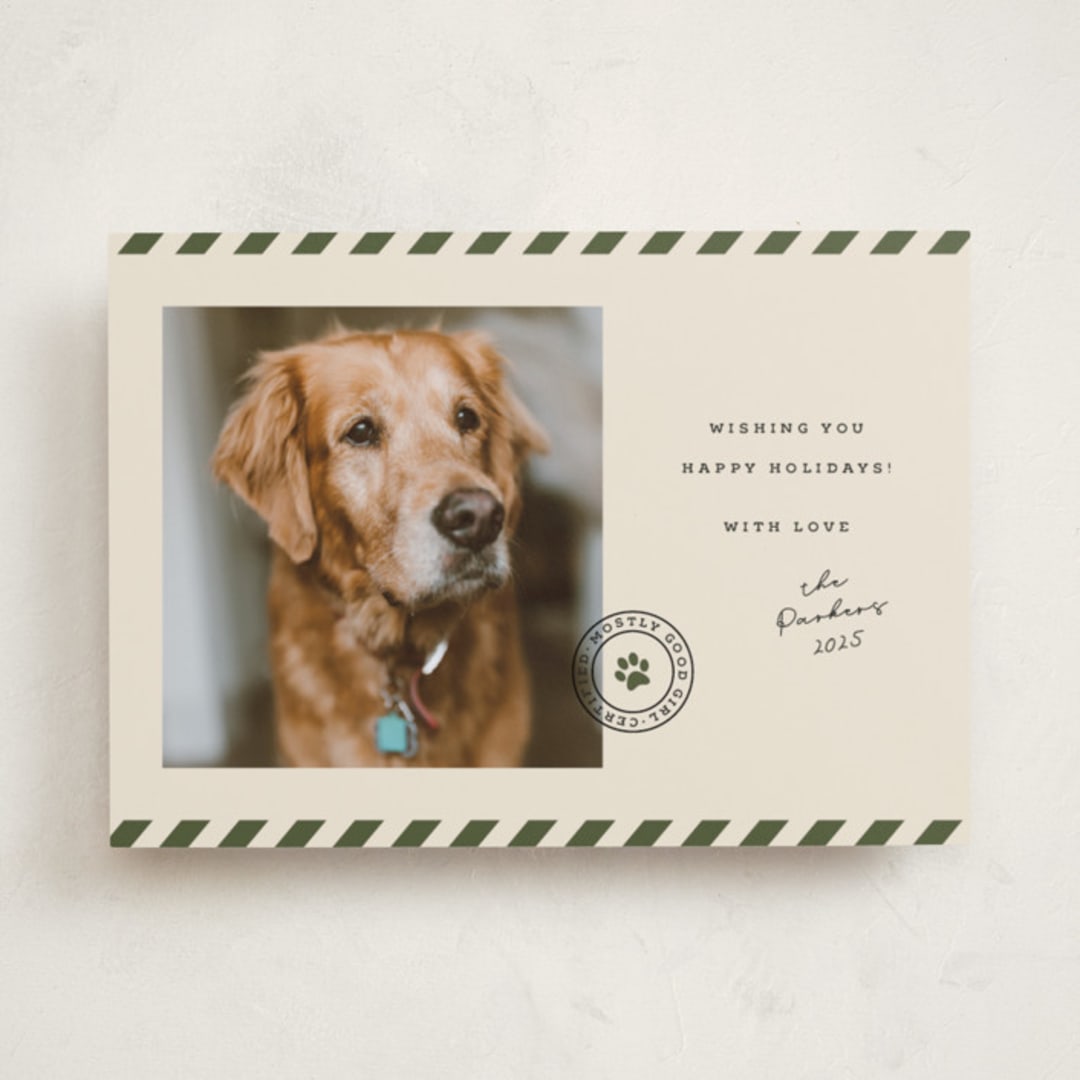 "Mostly Good" - Holiday Cards in Forest by Roxy Cervantes - Front