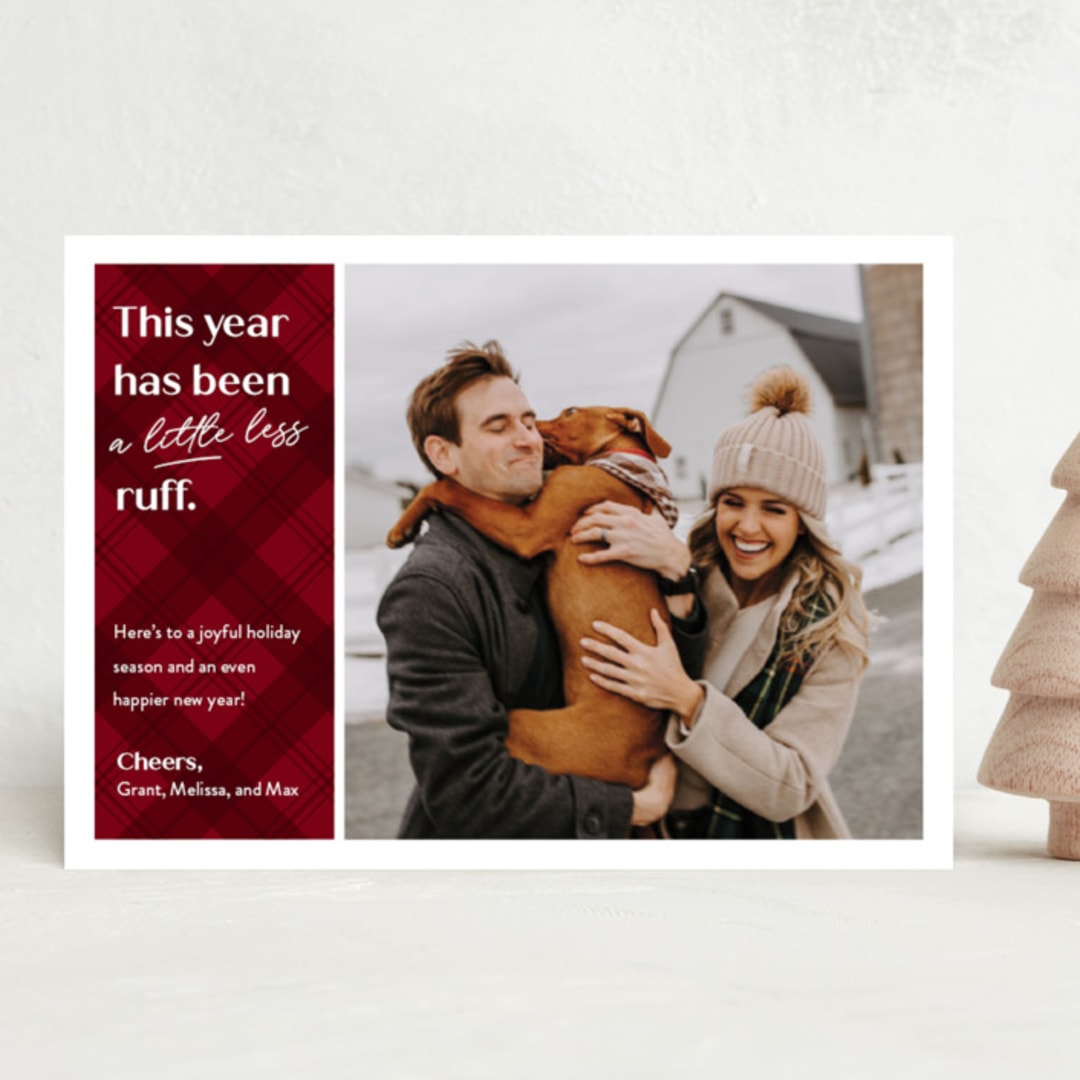 "Ruff Year" - Holiday Cards in Candy Apple by Erin German - Front