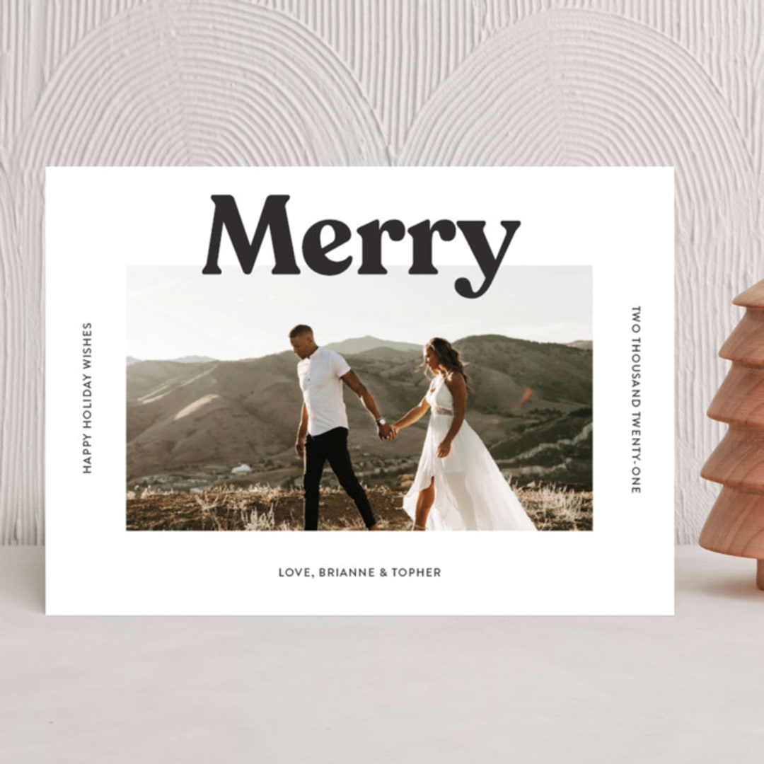 "Merry Color Overlay" - Holiday Cards in Snowflake by Chryssi Tsoupanarias - Front