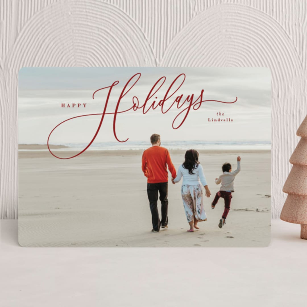 "Sweeping" - Holiday Cards in Crimson by Melanie Kosuge - Front