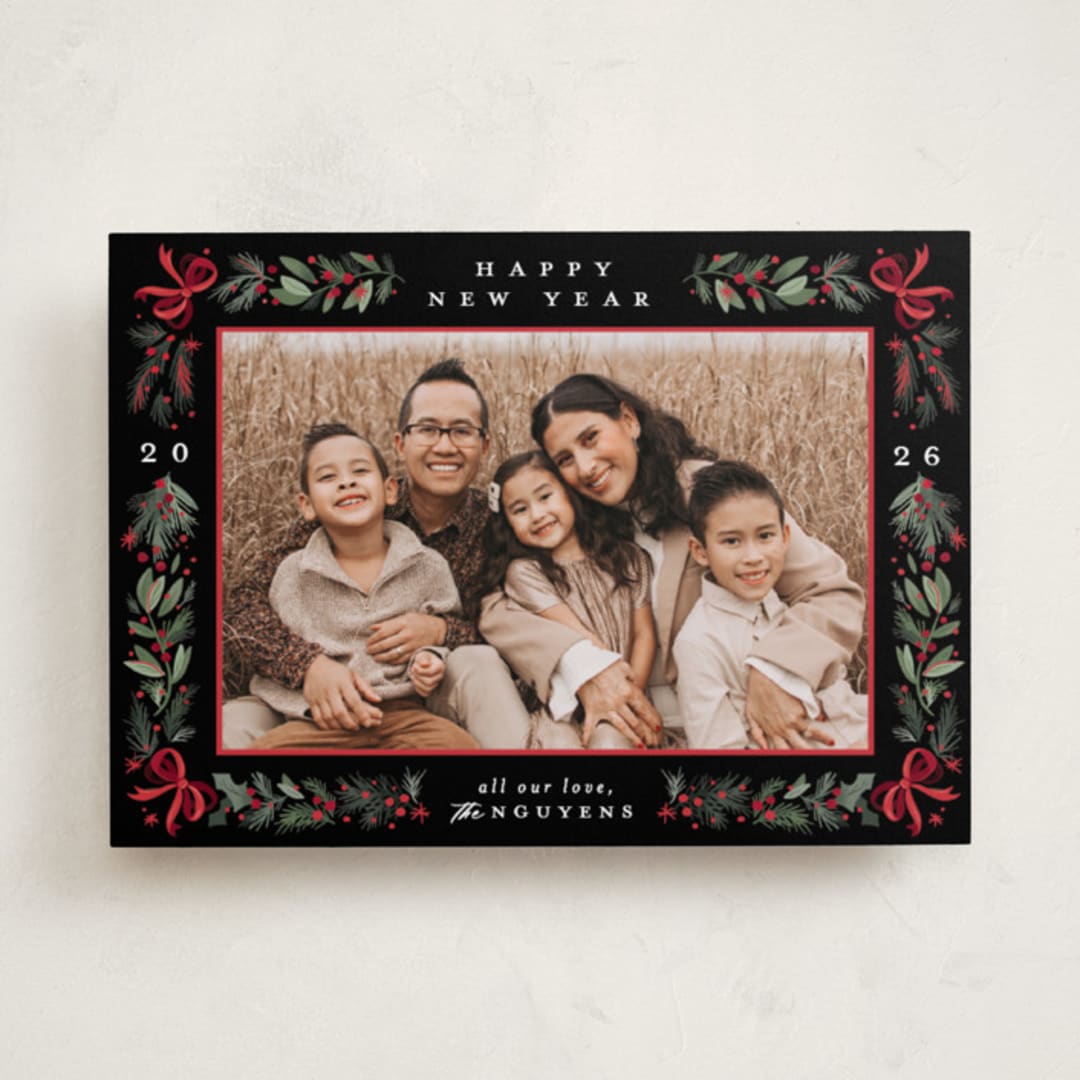 "Sparkly Bows" - Holiday Cards in Festive by Makewells - Front