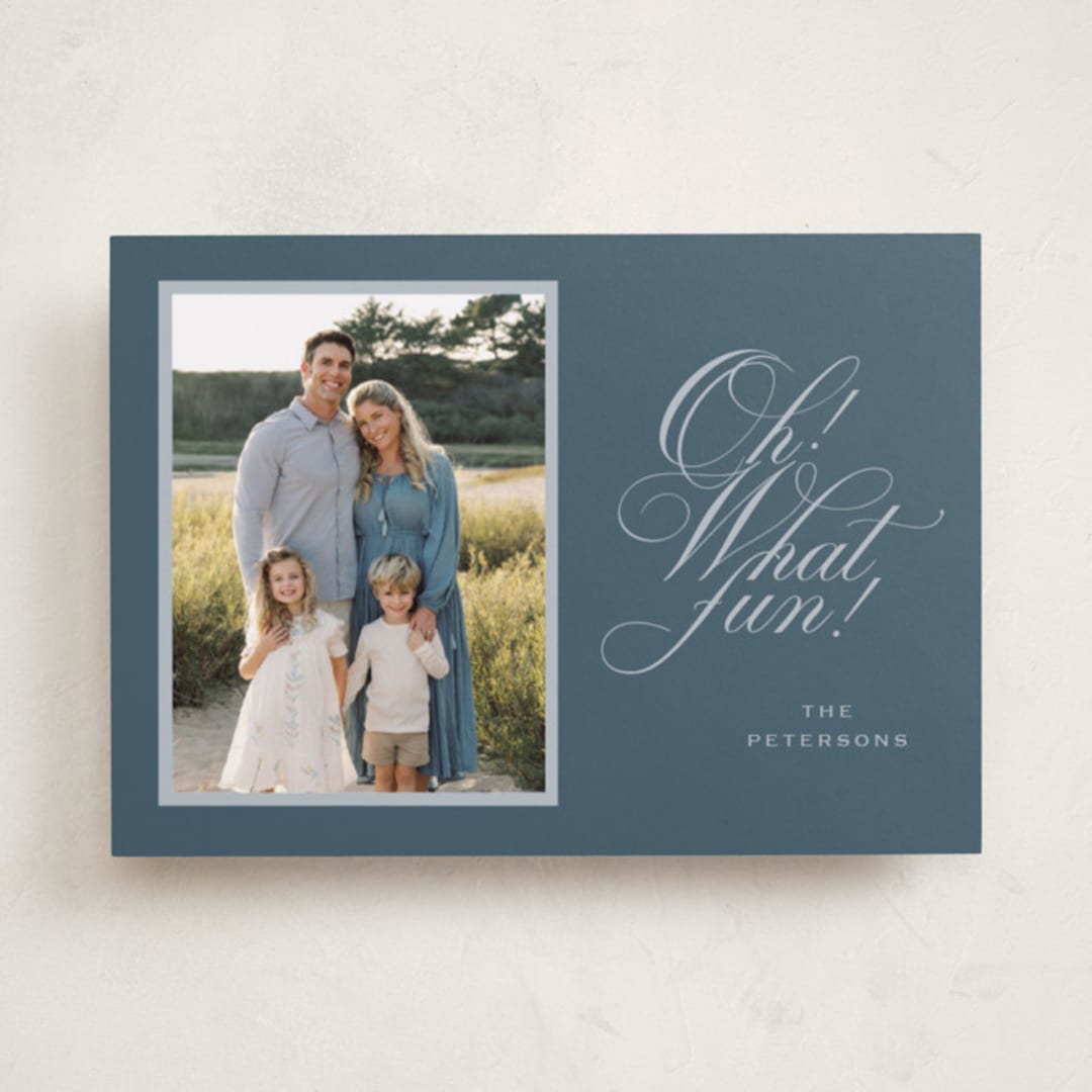 "Family Traditions" - Holiday Cards in Bluebird by Erin Hodges - Front