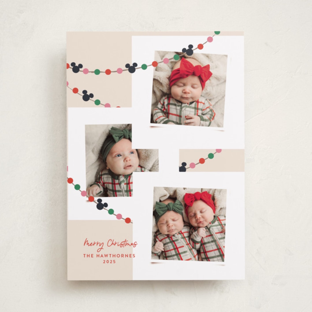 "Disney's Mickey Mouse Garland" - Holiday Cards in Frosting by Annie Holmquist - Front
