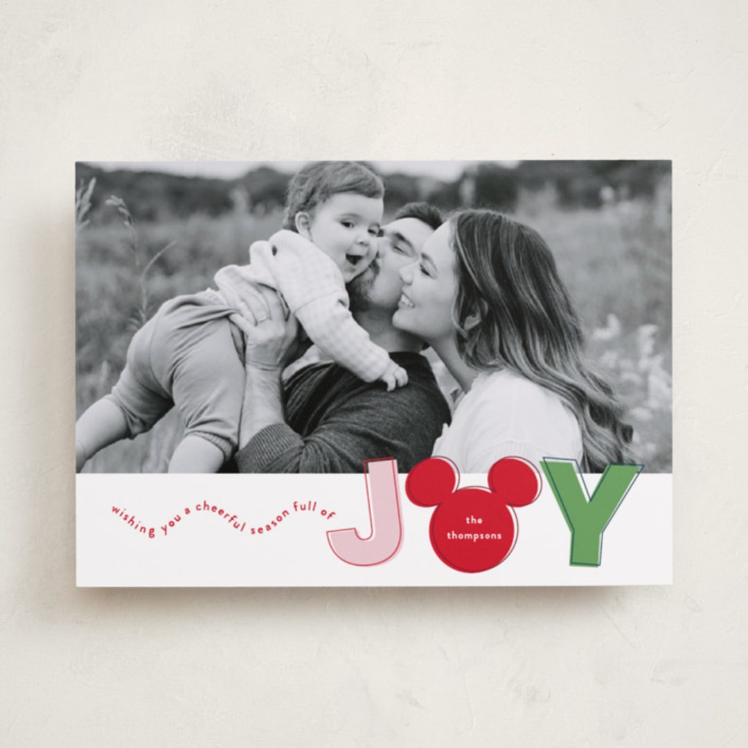 "Joyful Mickey" - Holiday Cards in Gumdrop by Ashlee Townsend - Front