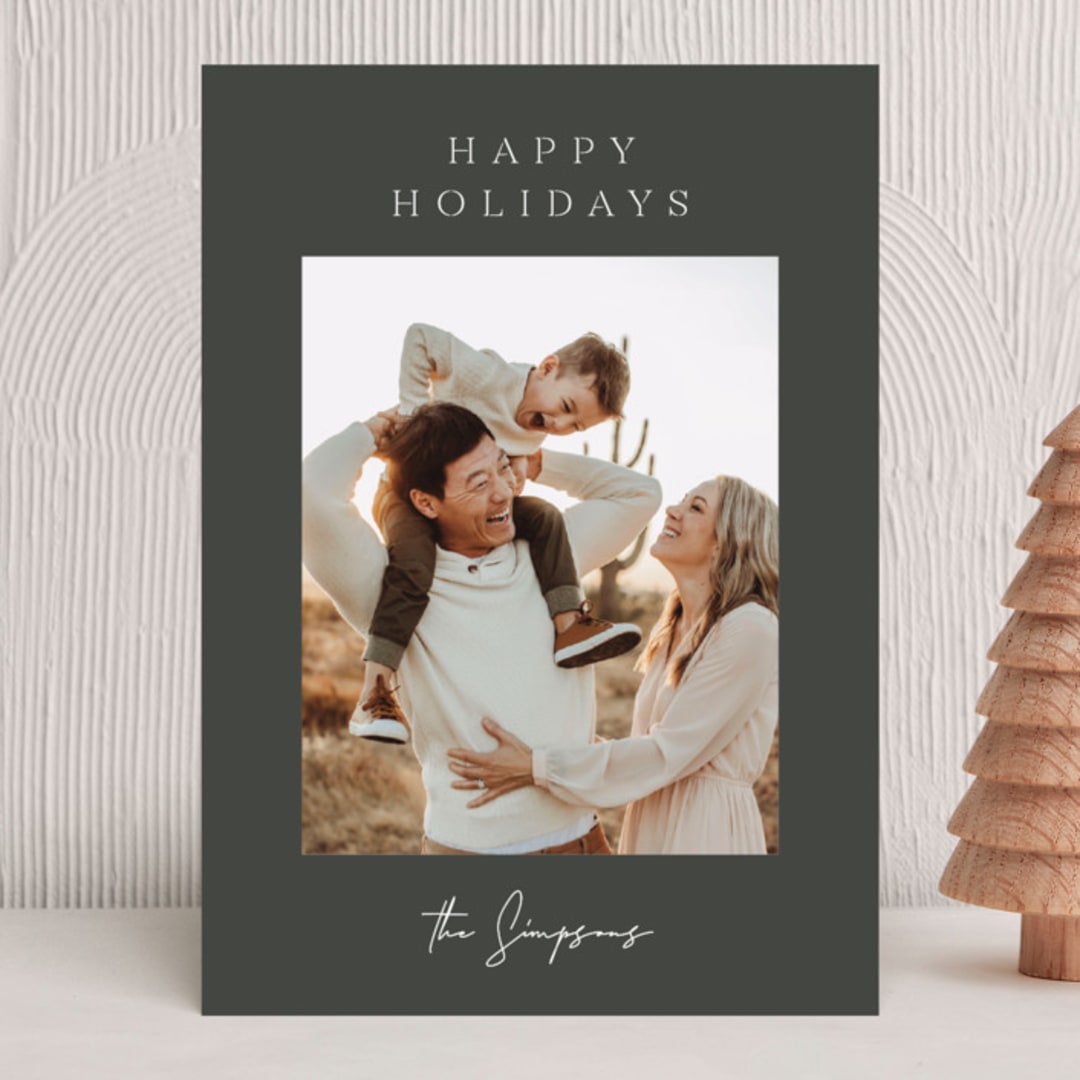 "the classic" - Holiday Cards in Midnight by Sara Hicks Malone - Front