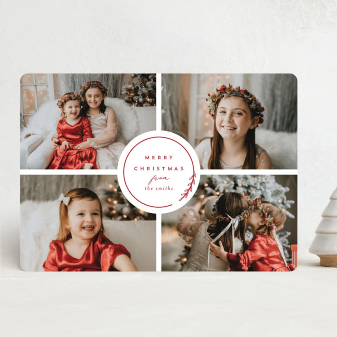 "Round" - Holiday Cards in Candy Cane by Brianne Larsen - Front