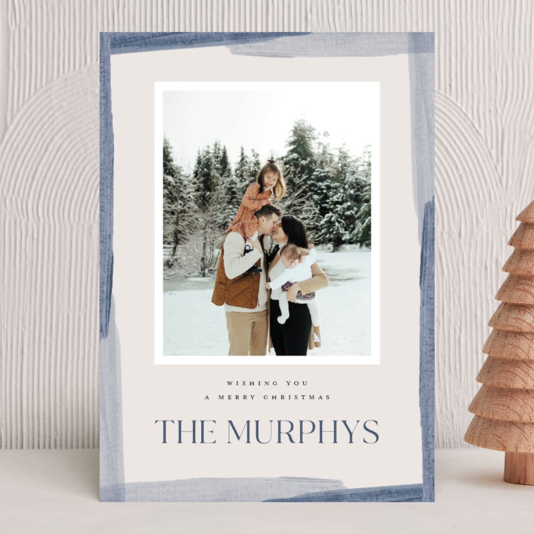 "Icing border" - Holiday Cards in Blueberry by Beth Murphy - Front