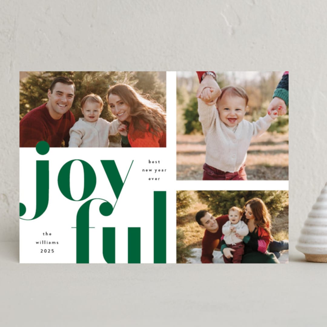 "joyful grid" - Holiday Cards in Evegreen by Susan Asbill - Front