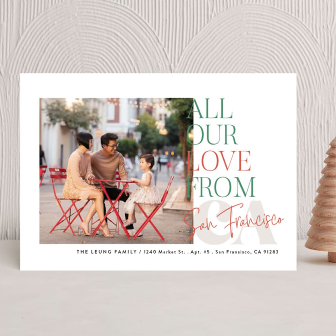 "All Our Love Location" - Holiday Cards in Cider by Alethea and Ruth - Front