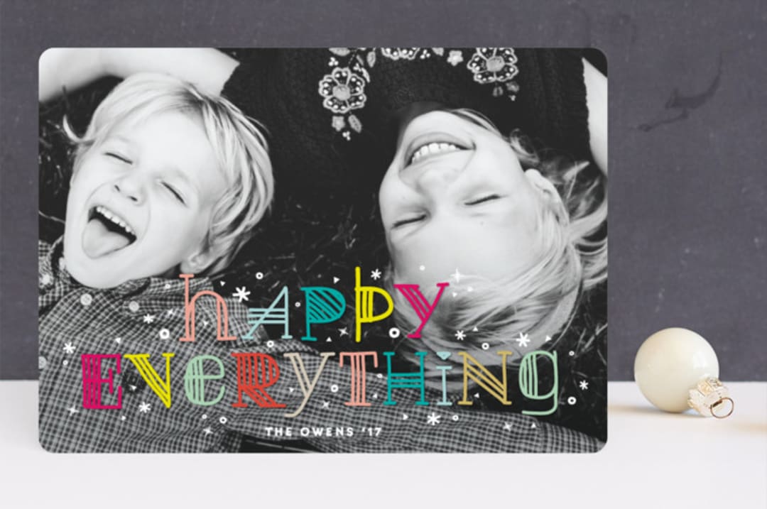 "Colorful Happy Everything" - Holiday Cards in Rainbow by fatfatin - Front