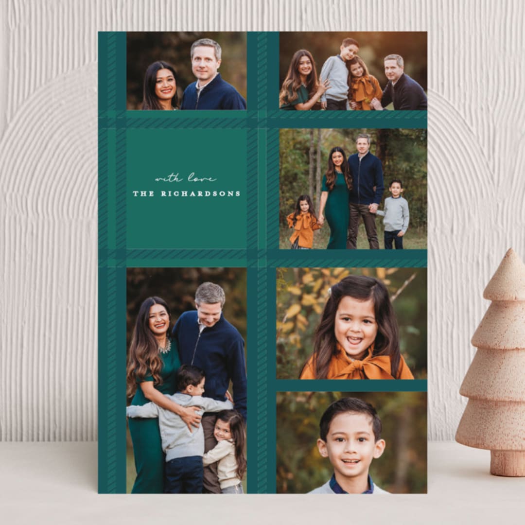 "Plaid Closeup" - Holiday Cards in Pear by Ellis - Front