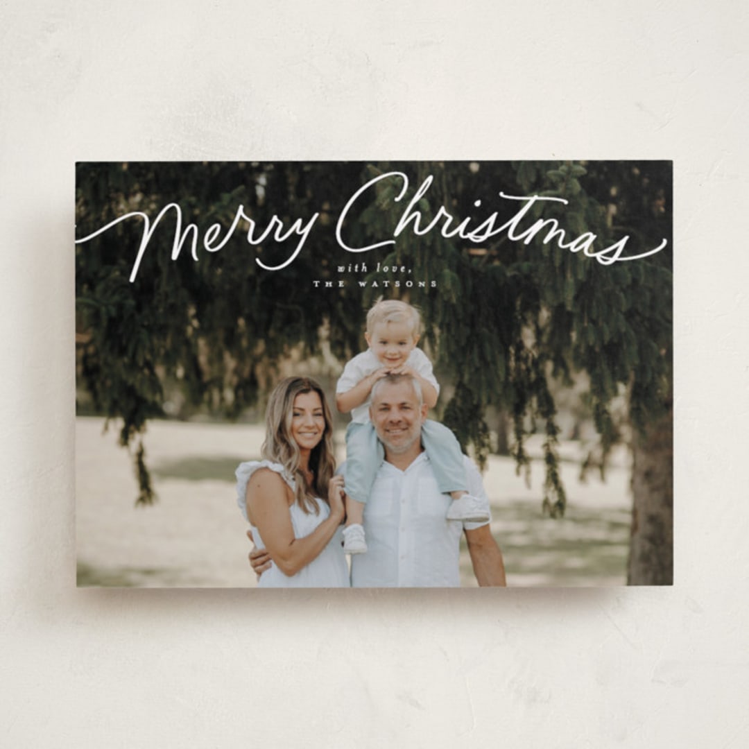 "Simply Delighted" - Holiday Cards in Marshmallow by Everett Paper Goods - Front