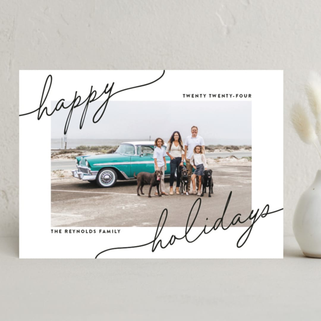 "Playful Corners" - Holiday Cards in Licorice by Ekko Studio - Front