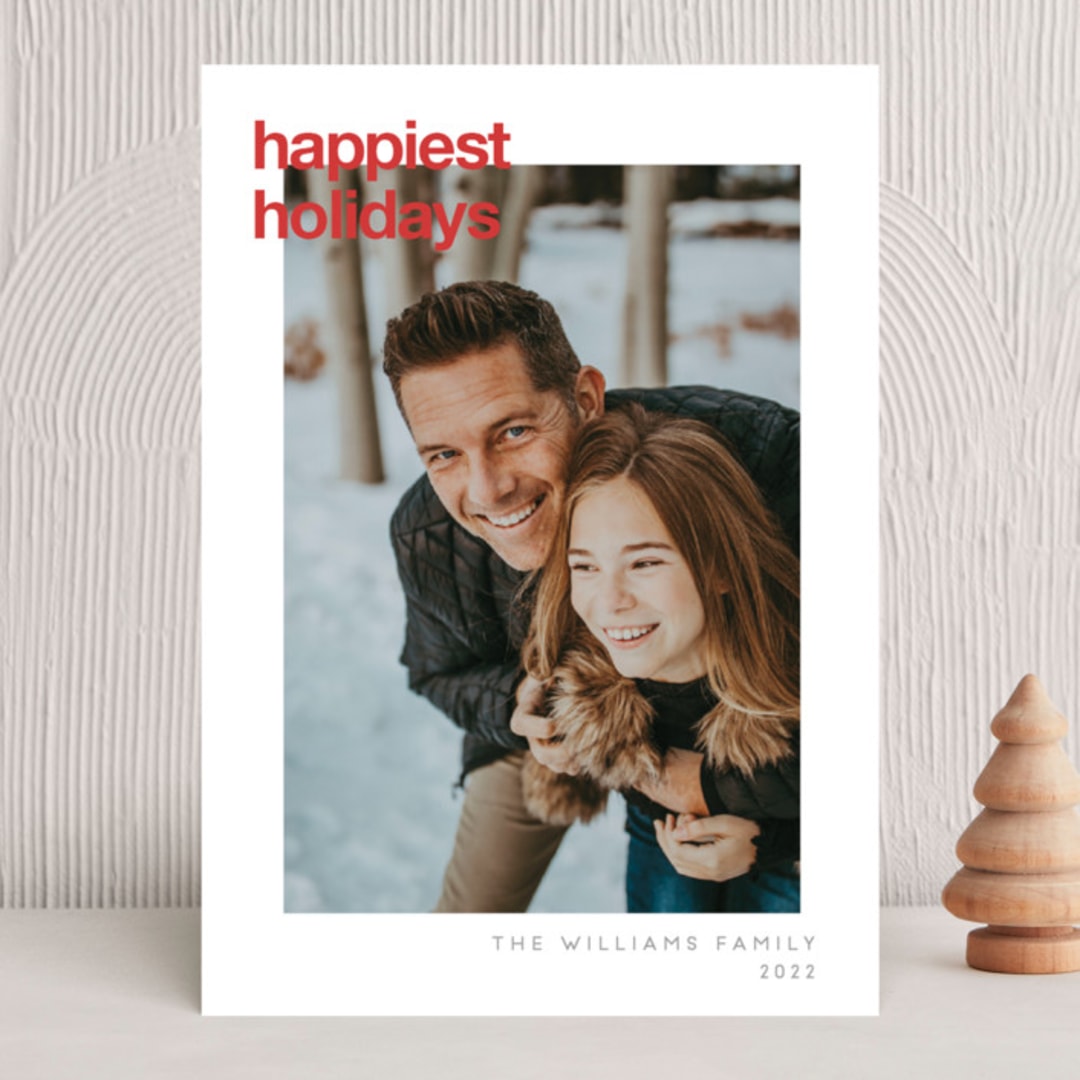 "Minimal Mod" - Holiday Cards in Berry by JoAnn Jinks - Front
