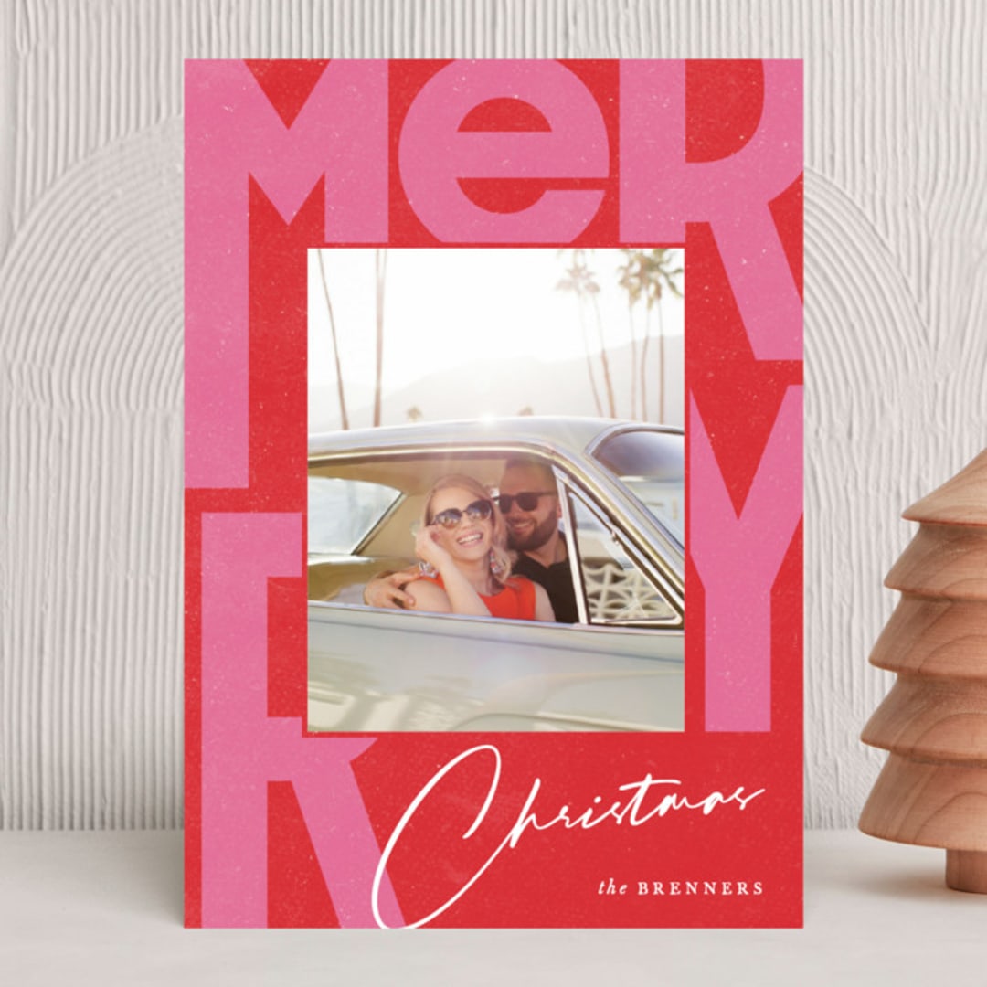 "Merri Berri" - Holiday Cards in Candy Cane by Carrie ONeal - Front