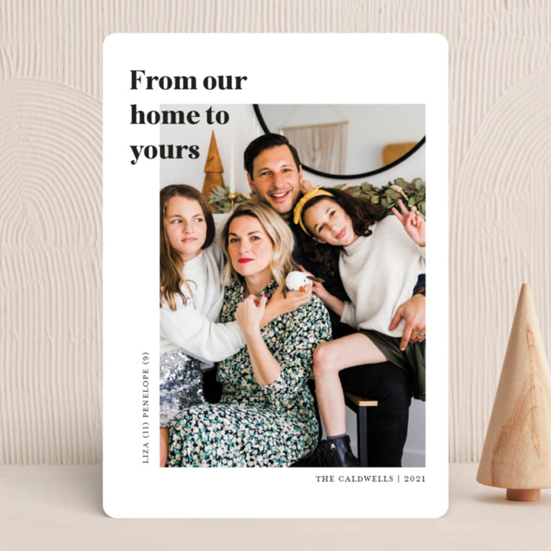 "at home" - Holiday Cards in Snow by That Girl Press - Front