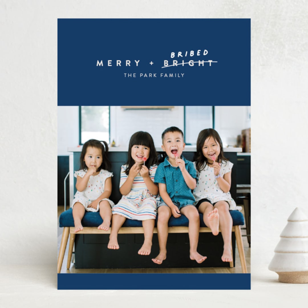 "Merry and bribed" - Holiday Cards in Sea by Lea Delaveris - Front